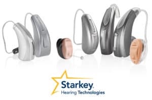 display of Starkey hearing aids