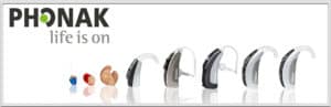 display of Phonak hearing aids