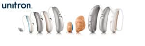 display of Unitron hearing aids