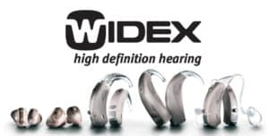 display of Widex hearing aids