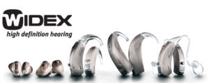 display of Widex hearing aids